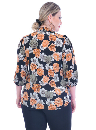 FotoBlusa Plus Size Floral