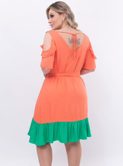 FotoVestido Plus Size Bicolor Ciganinha