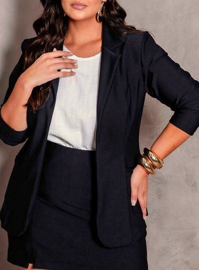FotoBlazer Plus Size Social em Algodão com Elastano