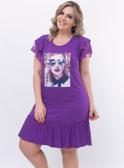 Foto Vestido Plus Size com Estampa