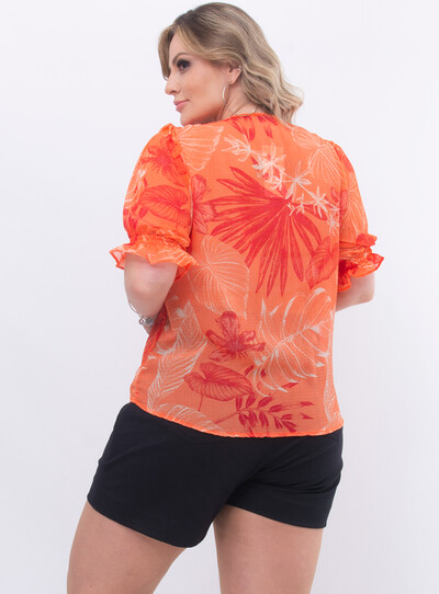 FotoBlusa Plus Size em Chiffon