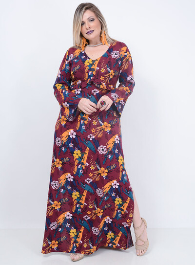 Foto Vestido Julia Plus Longo Estampado