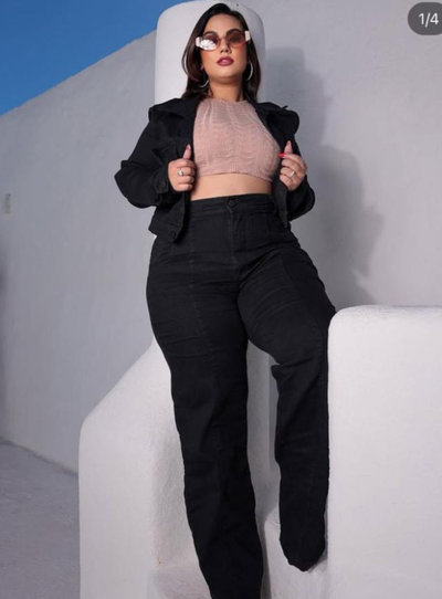 FotoCalça Wide Leg Jeans Plus Size Vincada