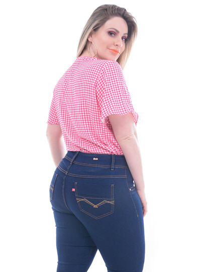 FotoBlusa Predilect´s Xadrez Rosa Plus Size