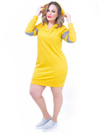 FotoVestido Plus Size Capuz