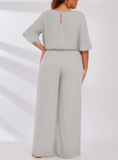 FotoCalça Pantalona Crepe Plus Size com Forro de Poliéster e Aviamento de Metal