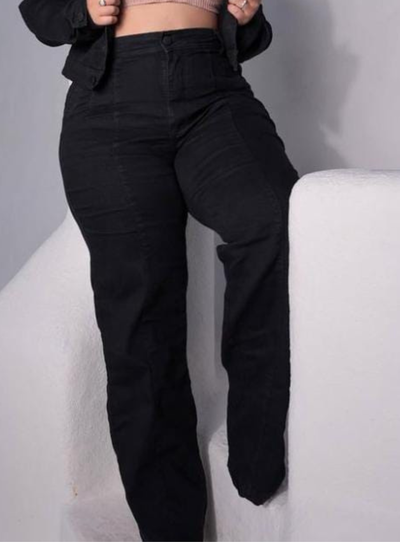 Foto Calça Wide Leg Jeans Plus Size Vincada