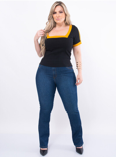 Foto Blusa Plus Size Decote Quadrado