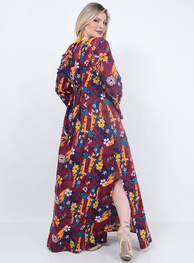 FotoVestido Julia Plus Longo Estampado