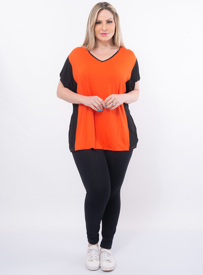 FotoBlusa Morcego Plus Size Bicolor