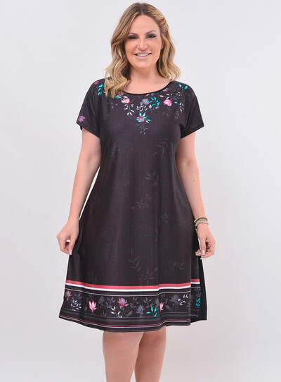 Foto Vestido Curto Plus Size Floral