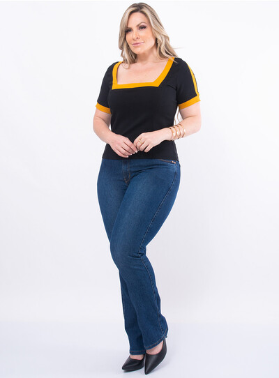 FotoBlusa Plus Size Decote Quadrado