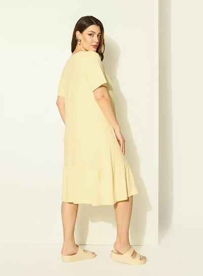 FotoVestido em Malha Plus Size Com Franzido