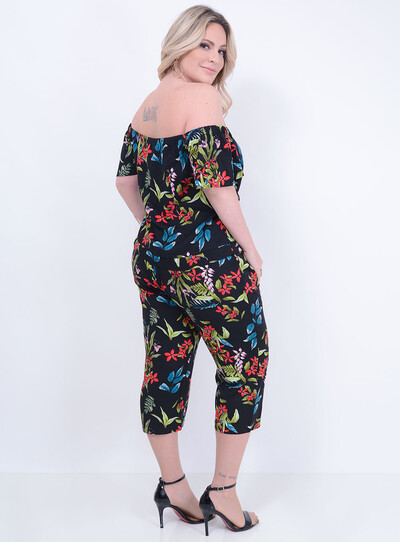 FotoConjunto de Blusa em Viscose Ombro a Ombro com Amarração na Barra e Calça Pantacourt