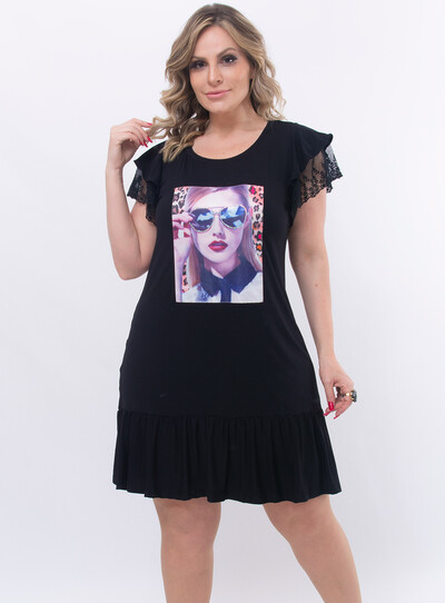 Foto Vestido Plus Size com Estampa