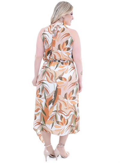 FotoVestido Plus Size Folhagens