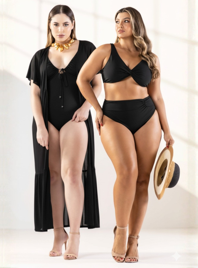 FotoSaída de Praia Longa Plus Size Babados e Amarração na Cintura em Microtule