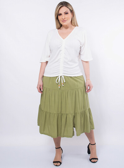 FotoBlusa Plus Size Franzida