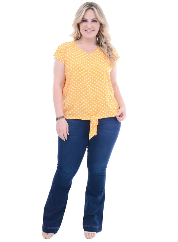 Blusa Plus Size Poá