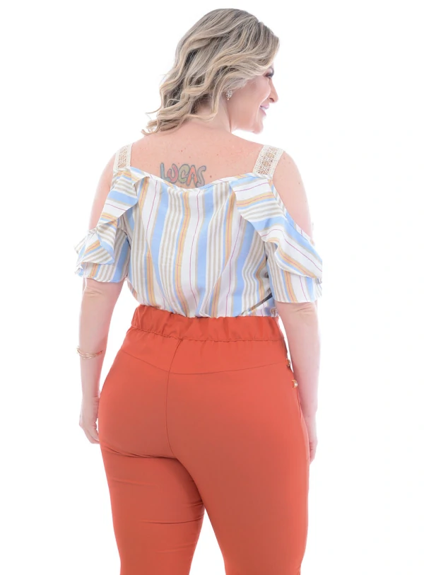 Blusa Plus Size Listrada