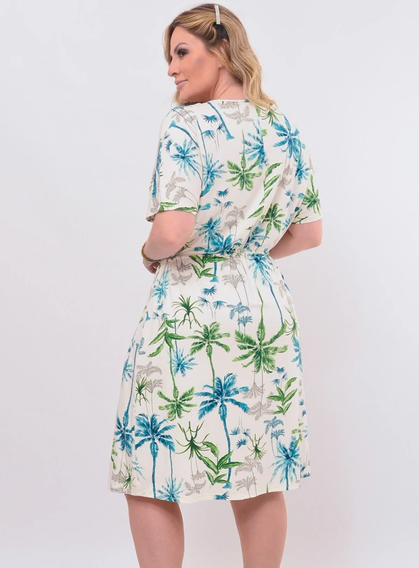 Vestido Plus Size Curto Tropical