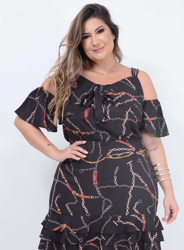 Blusa Ciganinha Amarração Plus Size