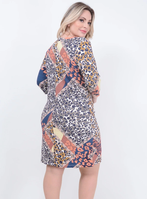 Vestido Mix 3/4 Plus Size