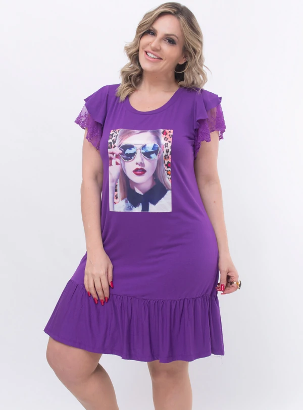 Vestido Plus Size com Estampa