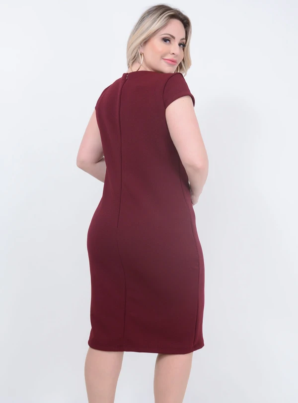 Vestido Tubinho Cinto Plus Size