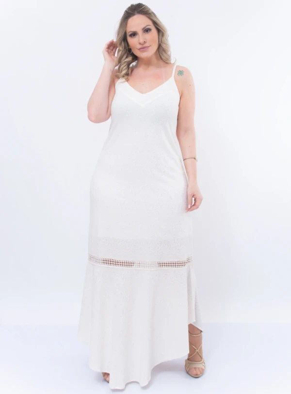 Vestido Longo Plus Size Texturizado