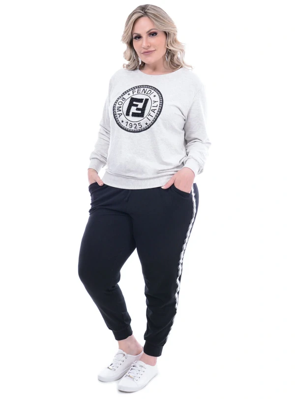 Calça Jogger Plus For You Moletinho Plus Size
