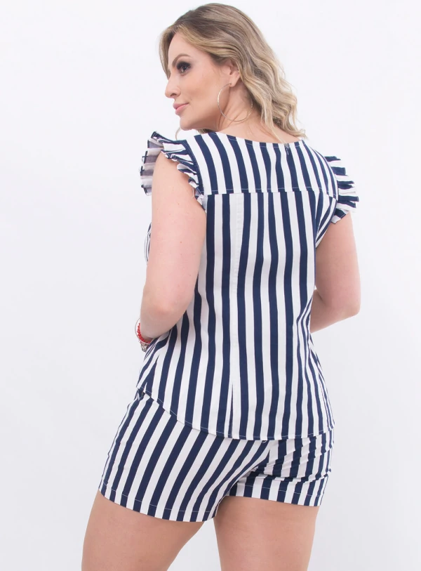 Conjunto Plus Size Listrado