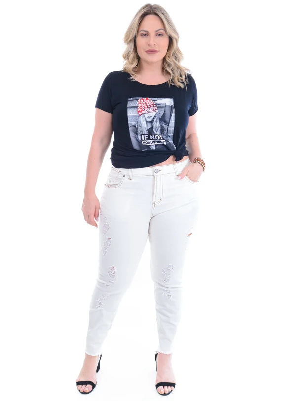 Calça Jeans Plus Size Pérola