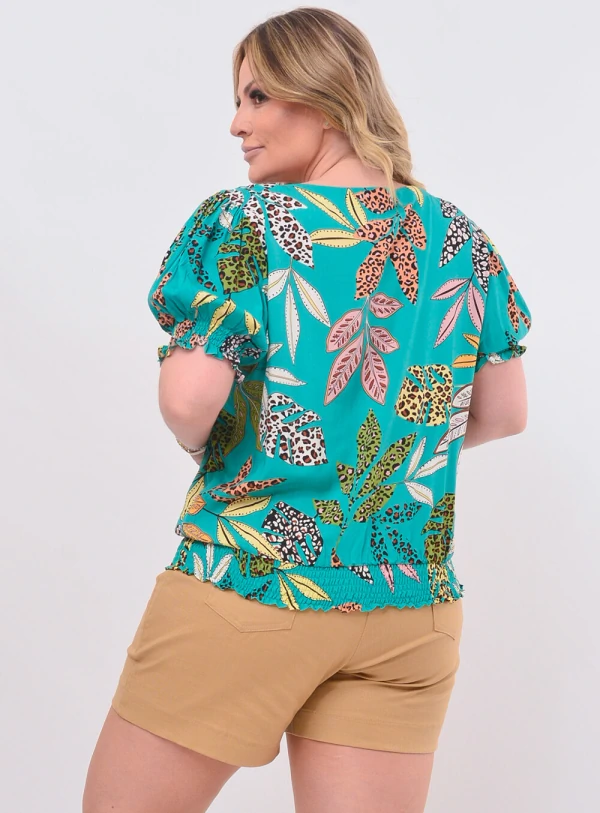 Blusa Plus Size com Lastex