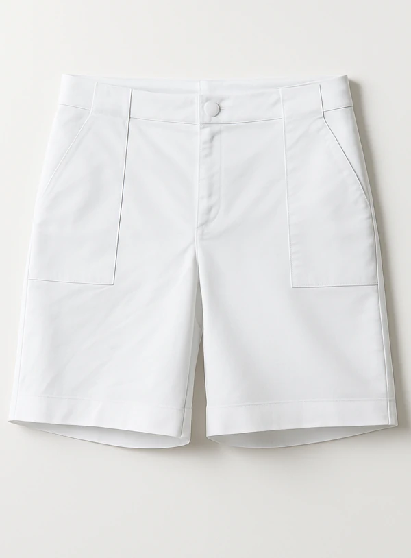 Bermuda Jeans Plus Size Básica com Bolsos Retangulares