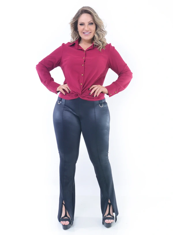 Calça Plus Size Fenda