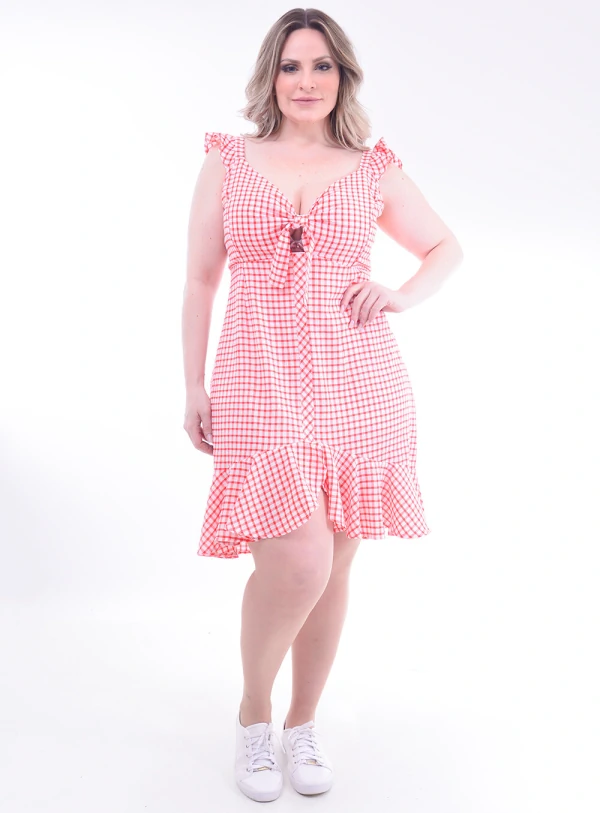 Vestido Plus Size Xadrez