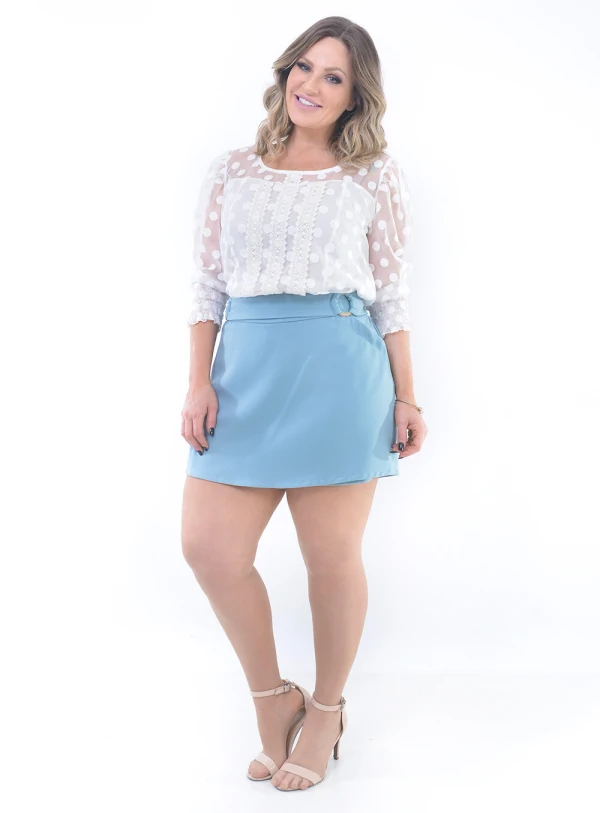 Blusa Plus Size Delicada Branca