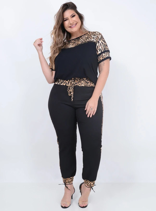 Blusa Morcego Animal Print Plus Size