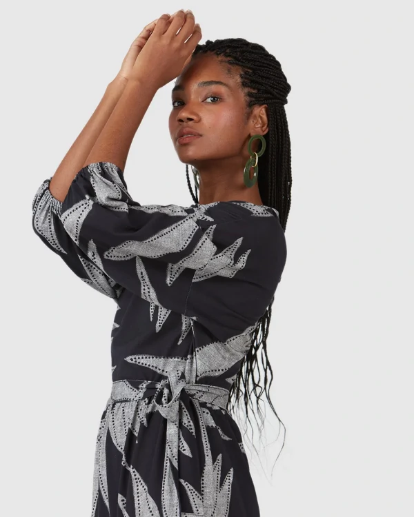 Vestido Amplo Plus Size Camadas Folhagens Malwee