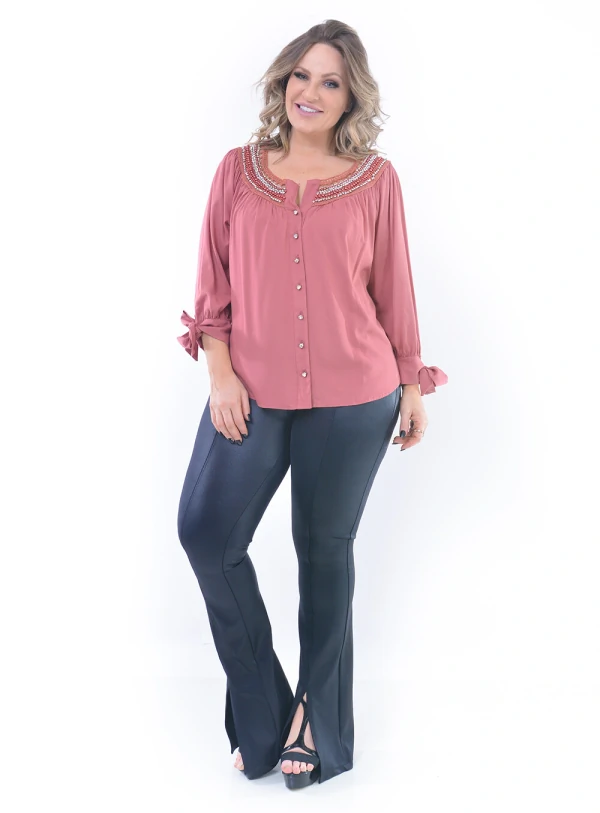 Blusa Plus Size Admiração Rosa
