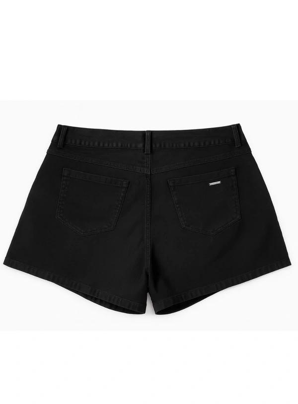 Shorts Saia Jeans Plus Size com Aplicações Laterais