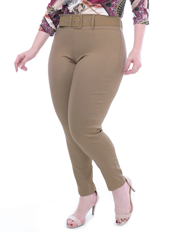 Calça Plus For You Cinto Plus Size