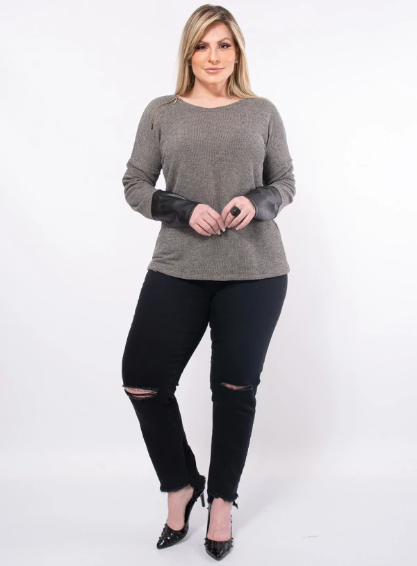 Blusa Plus Size Moletom Capial