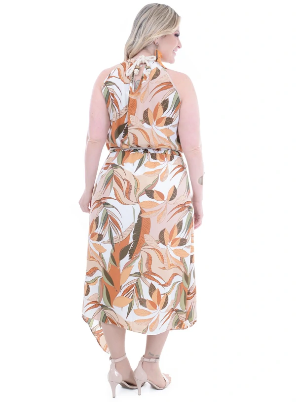 Vestido Plus Size Folhagens
