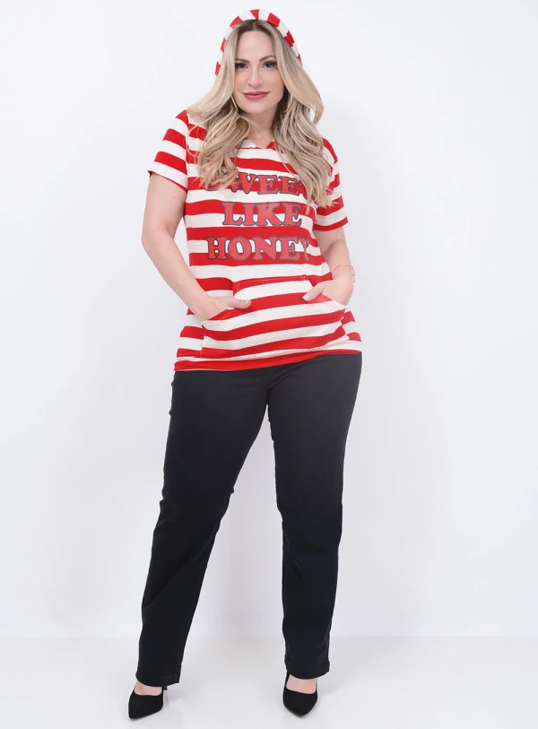 Blusa Listrada Sweet Plus Size