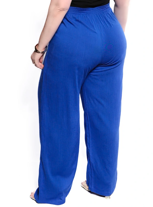 Conjunto Plus Size Kimono e Calça Pantalona com Elástico no Cós em Viscolinho