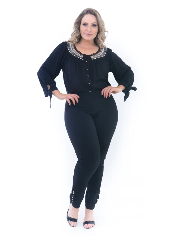 Blusa Plus Size Admiração Preta