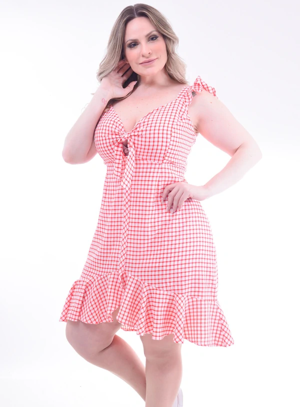 Vestido Plus Size Xadrez