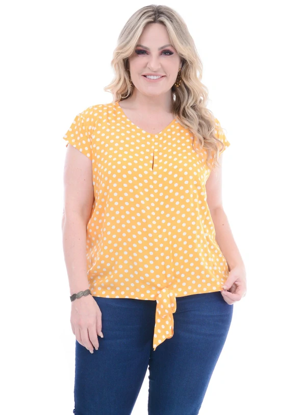 Blusa Plus Size Poá